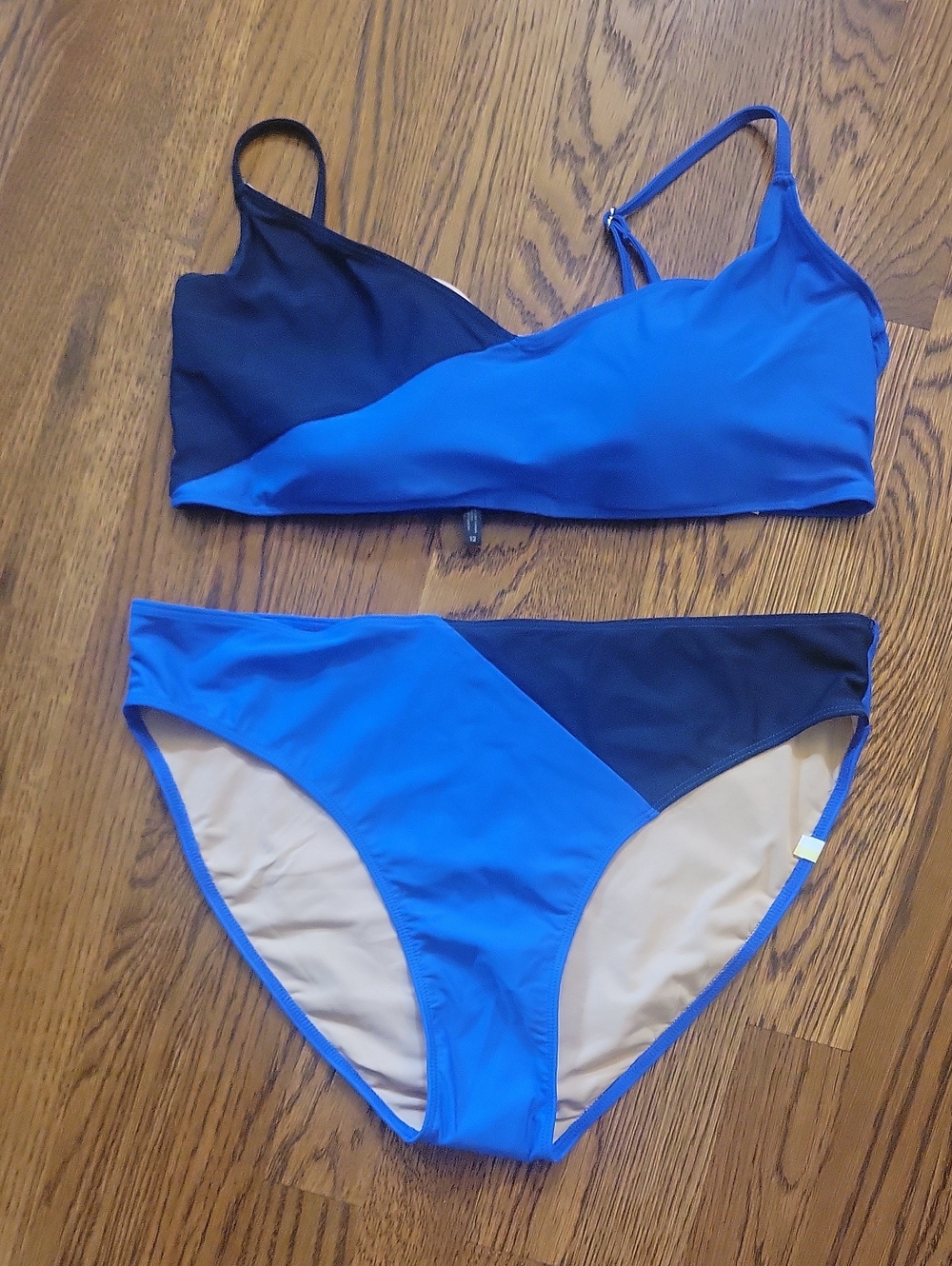 Summersalt Blue and Navy Colorblock Bikini Set Size 12 NwOT